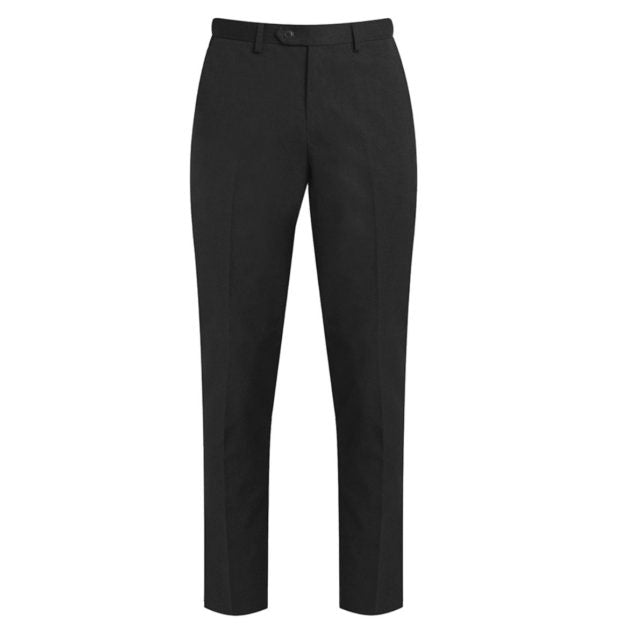 Boys Black Senior Flat Front Trousers – Slim Fit