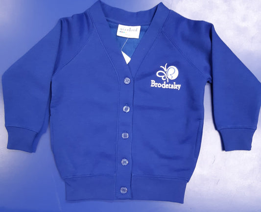 Brodetsky Royal Blue Girls Cardigan w/Logo