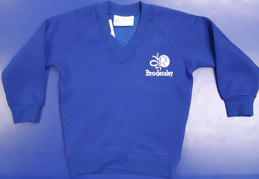 Brodetsky Royal Blue V-Neck Sweatshirt w/Logo