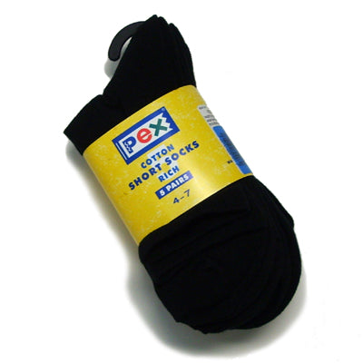 Black Short Socks-5 Pair Pack