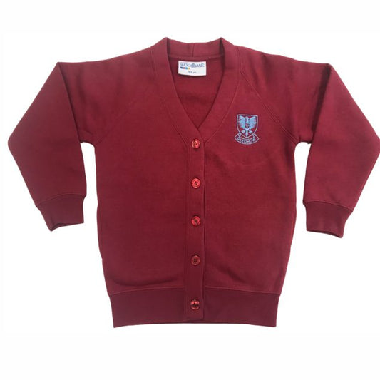 Gledhow Primary School Wine Girls Cardigan w/Logo