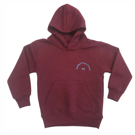 Gledhow Primary School Burgundy Hooded P.E Sweatshirt w/Logo