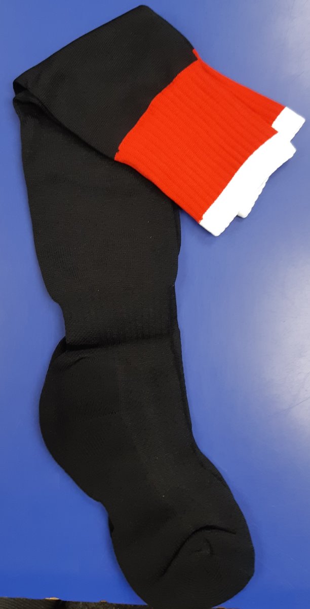 Lawnswood Blk/Red Games Socks
