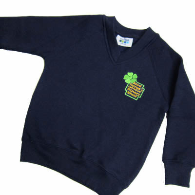 St Theresa's Navy V-Neck Sweatshirt With Logo