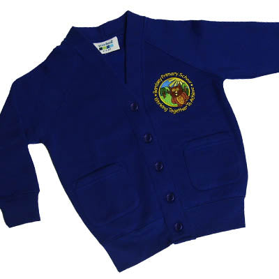 Bardsey Girls Royal Sweat Cardigan w/Logo