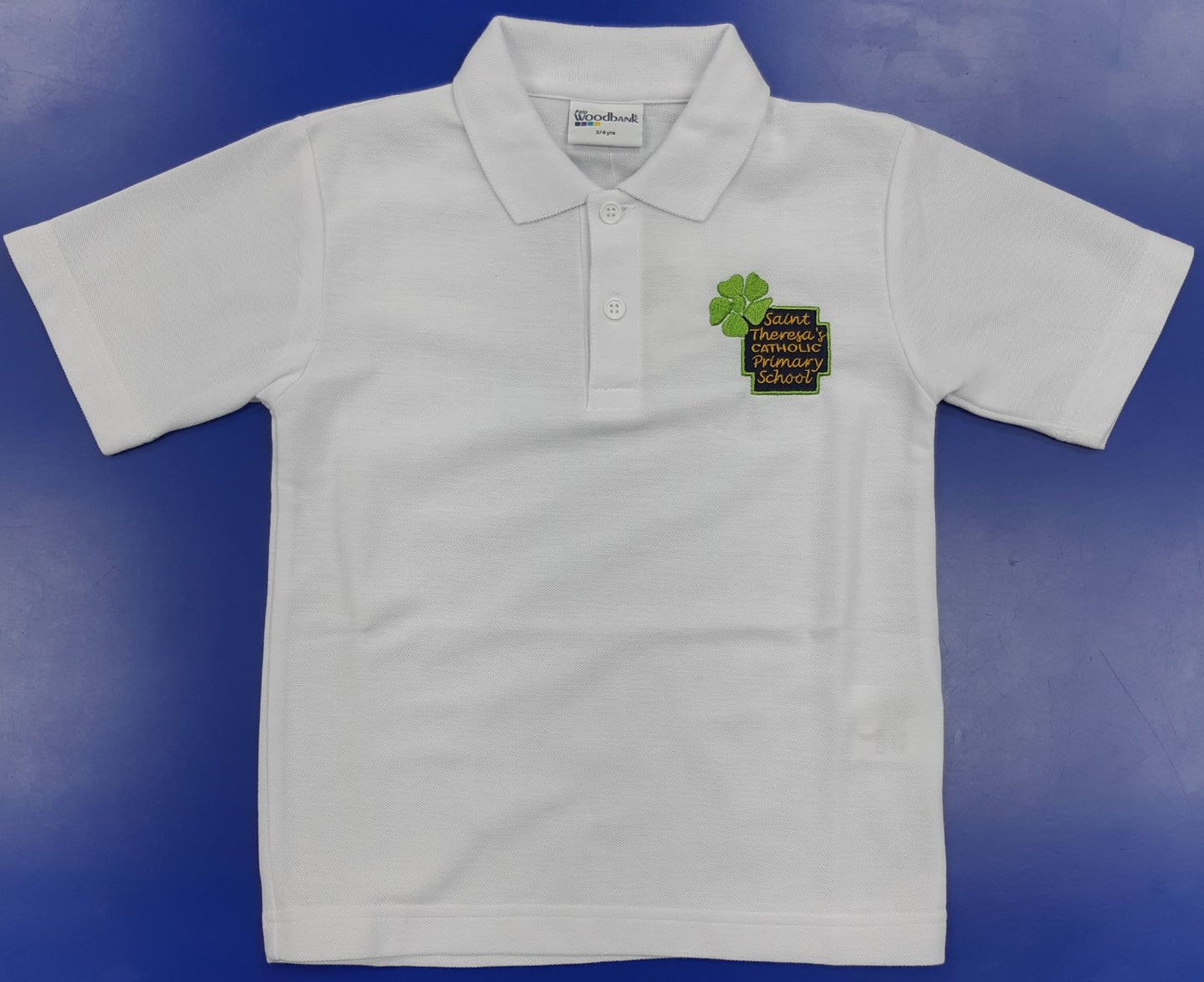 Saint Theresa's White Polo Shirt w/Logo