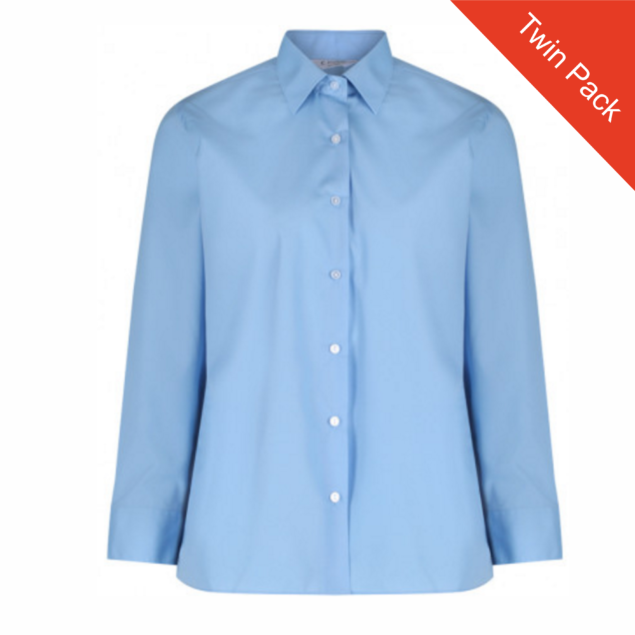 Girl Long Sleeved Blouse – Twin Pack – Blue